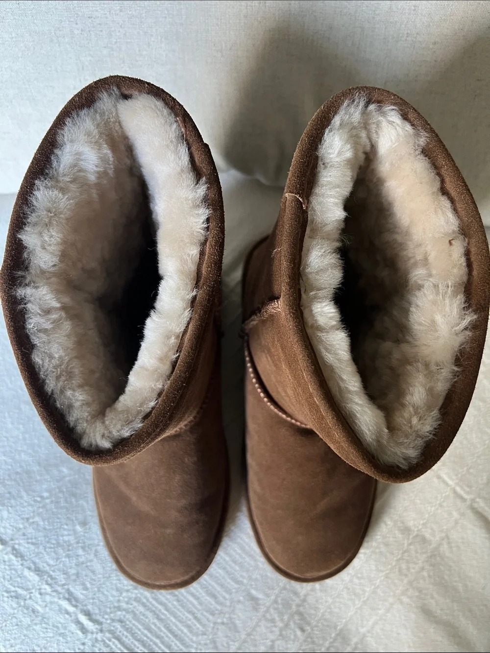 BearPaw Emma Chesnut Suede Short Shearling Boots
